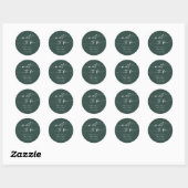 Sticker Rond Boho Chic Emerald Green Mint À Être Favorisé Stick (Feuille)