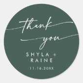 Sticker Rond Boho Chic Emerald Vert Merci mariage Faveur (Devant)