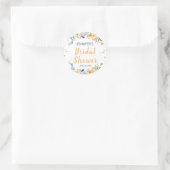 Sticker Rond Boho Chic Fleur de Pêche Lavage de Mariée (Sac)