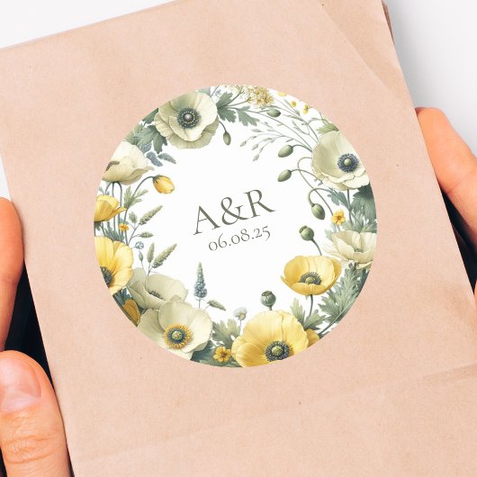 Sticker Rond Boho Chic Garden Fleur sauvage