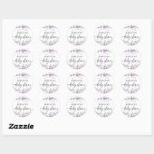 Sticker Rond Boho Chic Lavender Baby shower Enveloppe ronde Sce (Feuille)