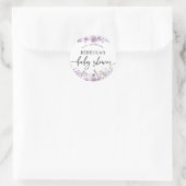 Sticker Rond Boho Chic Lavender Baby shower Enveloppe ronde Sce (Sac)