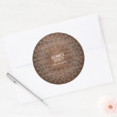 Sticker Rond Boho Chic Mandala sur bois foncé (Enveloppe)