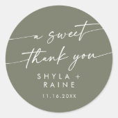 Sticker Rond Boho Chic Olive Green A Sweet Merci Favoriser (Devant)