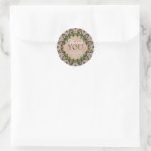Sticker Rond Boho-Chic Parties scintillant Tournesol Laurel Mer (Sac)