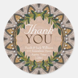 Sticker Rond Boho-Chic Parties scintillant Tournesol Laurel Mer