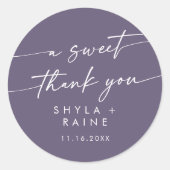 Sticker Rond Boho Chic Plum Purple A Sweet Merci Favoriser (Devant)