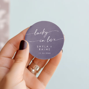 Sticker Rond Boho Chic prune violet chanceux en faveur de l'amo