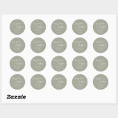 Sticker Rond Boho Chic Sage Green Hangover Helper Favoriser (Feuille)