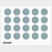 Sticker Rond Boho Chic Seafoam Monnaie Turquoise Pour Être Stic (Feuille)