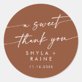 Sticker Rond Boho Chic Terracotta A Sweet Merci Favoriser (Devant)