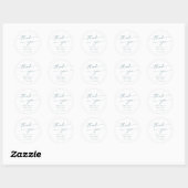 Sticker Rond Boho Chic Turquoise et blanc Merci mariage Faveur (Feuille)