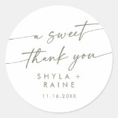 Sticker Rond Boho Chic Vert et Blanc Un Doux Cadeau de Remercie (Devant)