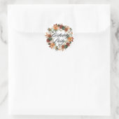 Sticker Rond Boho Citrouille Wreath Automne fête d'anniversaire (Sac)