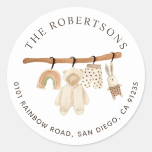Sticker Rond Boho Clothesline