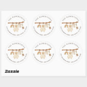 Sticker Rond Boho Clothesline (Feuille)