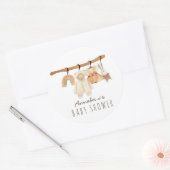 Sticker Rond Boho Clothesline Girl Baby shower (Enveloppe)