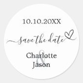 Sticker Rond Boho coeur mariage Enregistrer la date (Devant)