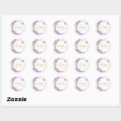 Sticker Rond Boho Cute Aquarelle Floral Butterfly Baby shower (Feuille)