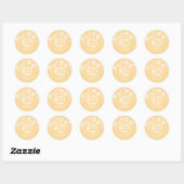 Sticker Rond boho Daisy amour bébé jaune (Feuille)
