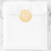 Sticker Rond boho Daisy amour bébé jaune (Sac)