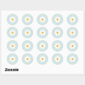Sticker Rond Boho Daisy Anniversaire Fête Adresse de retour (Feuille)
