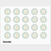 Sticker Rond Boho Daisy Anniversaire Fête Adresse de retour (Feuille)