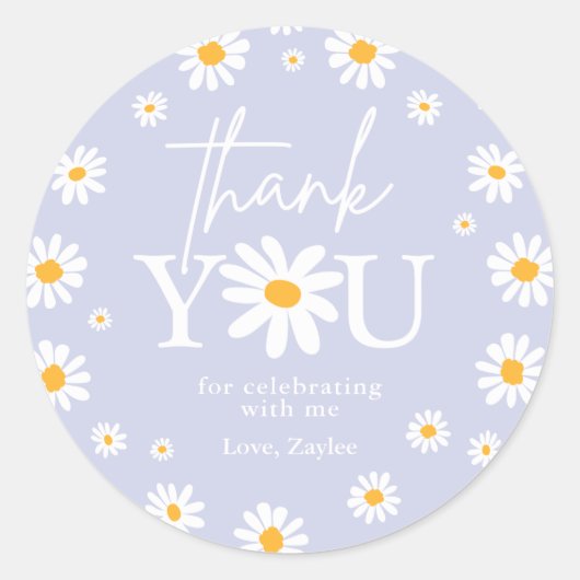 Sticker Rond Boho Daisy Deux Fêtes Sauvages 2e Anniversaire Fav (Devant)