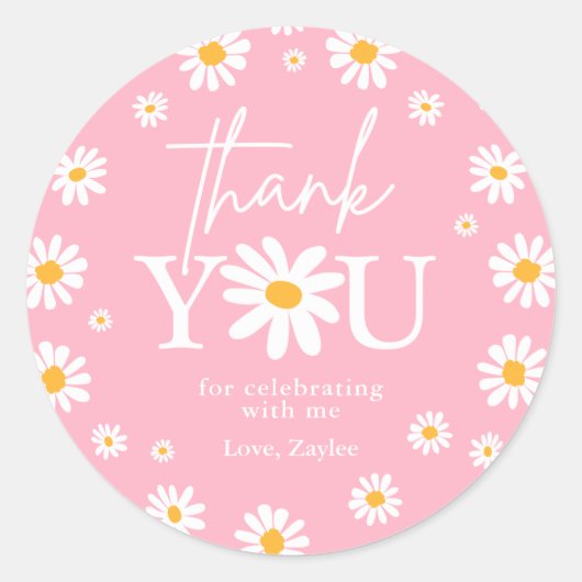 Sticker Rond Boho Daisy Deux Fêtes Sauvages 2e Anniversaire Fav (Devant)