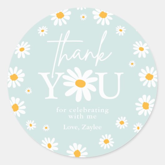 Sticker Rond Boho Daisy Deux Fêtes Sauvages 2e Anniversaire Fav (Devant)