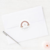 Sticker Rond Boho Daisy Floral Rainbow Girls Anniversaire (Enveloppe)