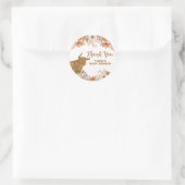 Sticker Rond Boho d'automne Baby shower Floral Highland Vache (Sac)