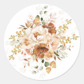 Sticker Rond Boho d'automne Burange Orange Mariage de jardin (Devant)