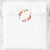 Sticker Rond Boho d'automne Burnt Orange Floral Mariage (Sac)