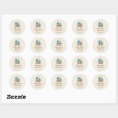 Sticker Rond Boho Desert Cactus Southwestern Arizona Wedding (Feuille)