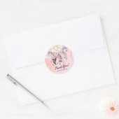 Sticker Rond Boho Dreamcatcher Aquarelle rose (Enveloppe)