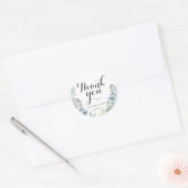 Sticker Rond Boho Dusty Blue Floral Eucalyptus Mariage pour (Enveloppe)