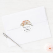Sticker Rond Boho Dusty Rose Floral Mariage (Enveloppe)
