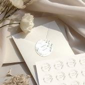 Sticker rond Boho Elegance Gold Splatter Green