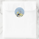 Sticker Rond Boho Elegant Pansies de printemps Daffodils Papill (Sac)