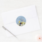Sticker Rond Boho Elegant Pansies de printemps Daffodils Papill (Enveloppe)