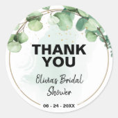 Sticker Rond Boho élégante végétation moderne mariage eucalyptu (Devant)