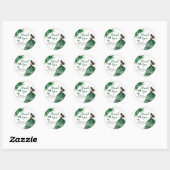 Sticker Rond Boho Emerald Green Quinceañera Merci (Feuille)