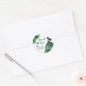 Sticker Rond Boho Emerald Green Quinceañera Merci (Enveloppe)