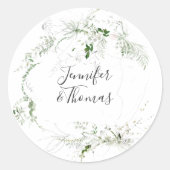 Sticker Rond Boho Ethereal Garden Verdure Mariage botanique (Devant)