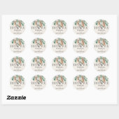 Sticker Rond Boho Eucalyptus Pampas Mariage Merci Favoriser (Feuille)