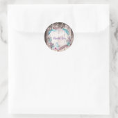 Sticker Rond Boho Feathers Wreath & String Lights Fête des mari (Sac)