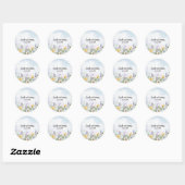 Sticker Rond Boho Fleur sauvage Aquarelle Personnaliser le Mari (Feuille)