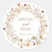 Sticker Rond Boho Fleur sauvage Floral Butal Mariage (Devant)