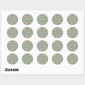 Sticker Rond Boho Fleur sauvage Sage Green Garden Mariage (Feuille)